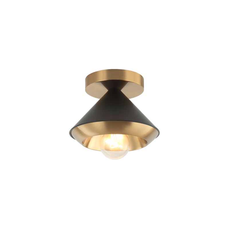 Steel Cone Shade Two Tone Flush Mount