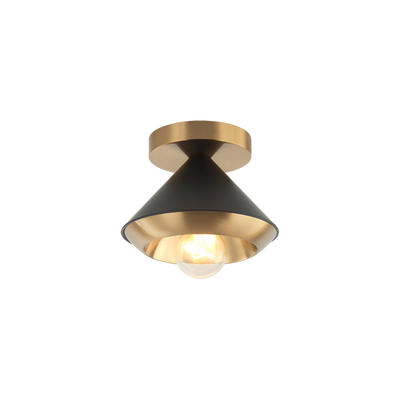 Steel Cone Shade Two Tone Flush Mount