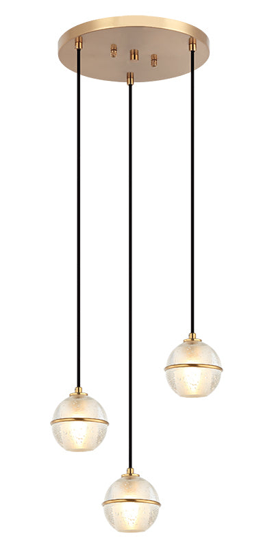 Steel Frame with Bubble Glass Globe Multiple Pendant