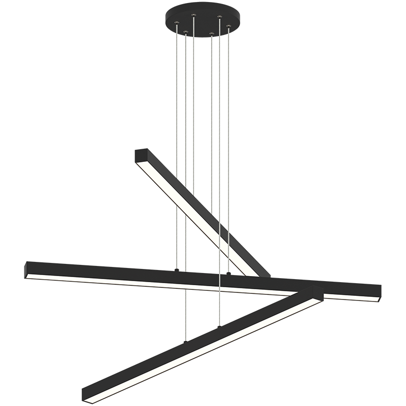 LED Steel Linear Frame with Acrylic Diffuser Chandelier 3CCT