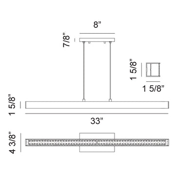 LED Steel Linear Frame with Acrylic Diffuser Pendant