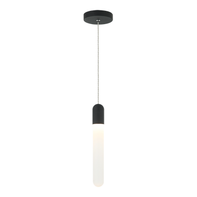 Steel Frame with Frosted Cylindrical Glass Single Pendant