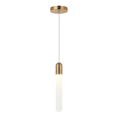 Steel Frame with Frosted Cylindrical Glass Single Pendant