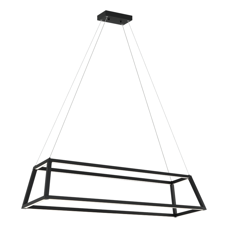 LED Steel Open Air Frame with Acrylic Diffuser Linear Chandelier