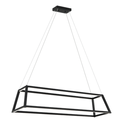 LED Steel Open Air Frame with Acrylic Diffuser Linear Chandelier