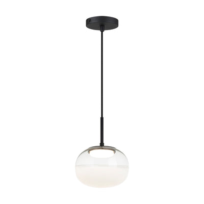 LED Steel Frame with Clear and White Glass Shade Pendant