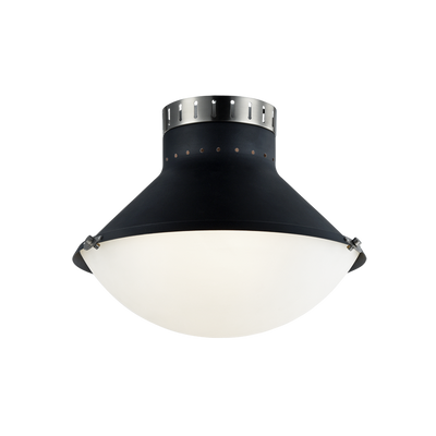 Steel Frame with Frosted Glass Diffuser Two Tone Semi Flush Mount