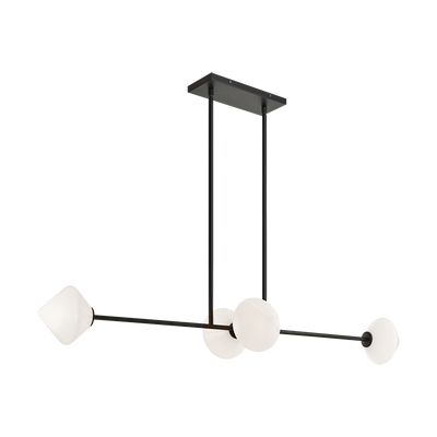 Steel Frame with Glass Globe Linear Pendant