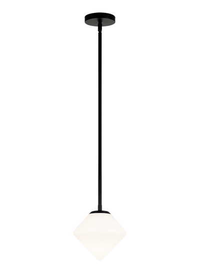Steel Rod with Glass Shade Pendant