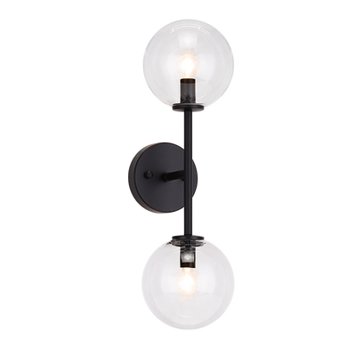Steel Rod with Glass Globe Wall Sconce