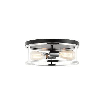 Steel Open Air Two Tone Color Round Frame Flush Mount
