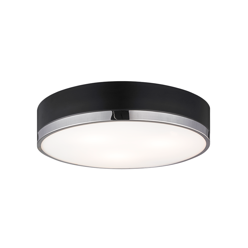 Steel Two Tone Frame with Glass Diffuser Flush Mount