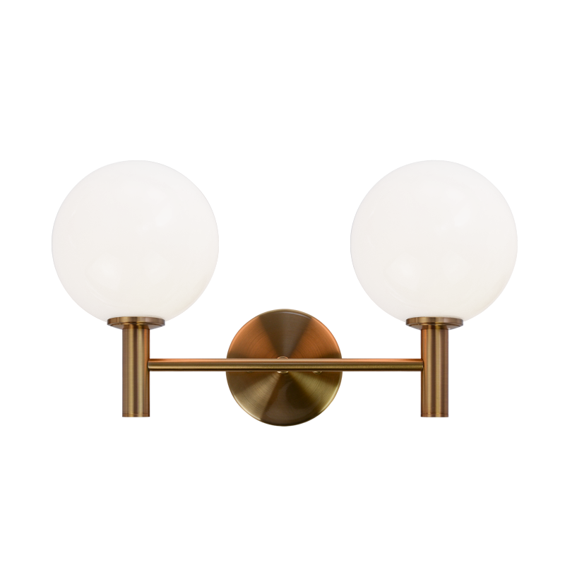 Steel Frame with Glass Globe Vanity Light