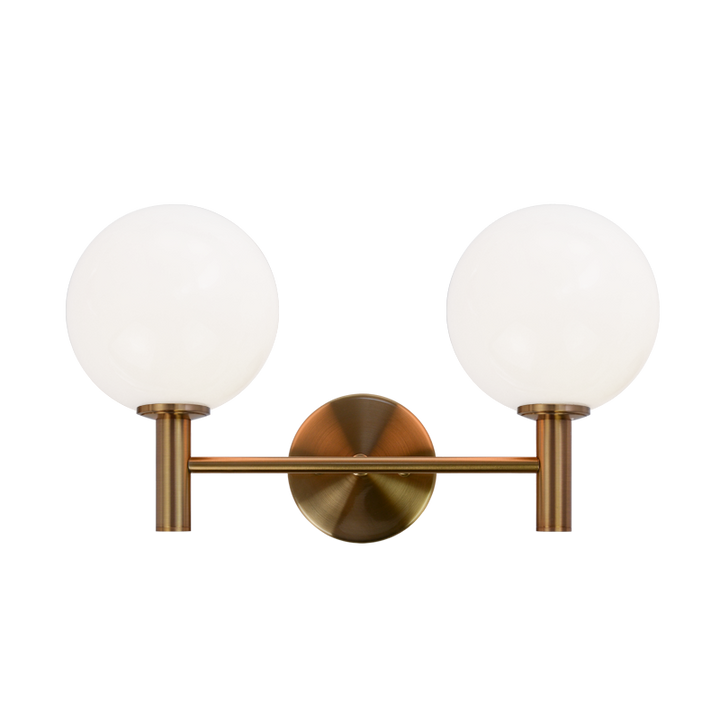 Steel Frame with Glass Globe Vanity Light