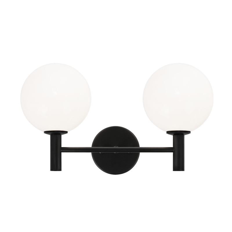Steel Frame with Glass Globe Vanity Light