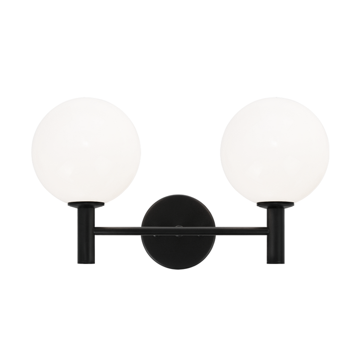 Steel Frame with Glass Globe Vanity Light