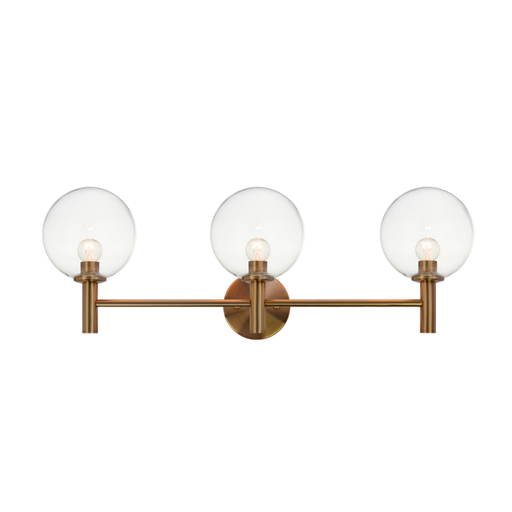 Steel Frame with Glass Globe Vanity Light