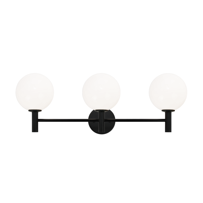 Steel Frame with Glass Globe Vanity Light