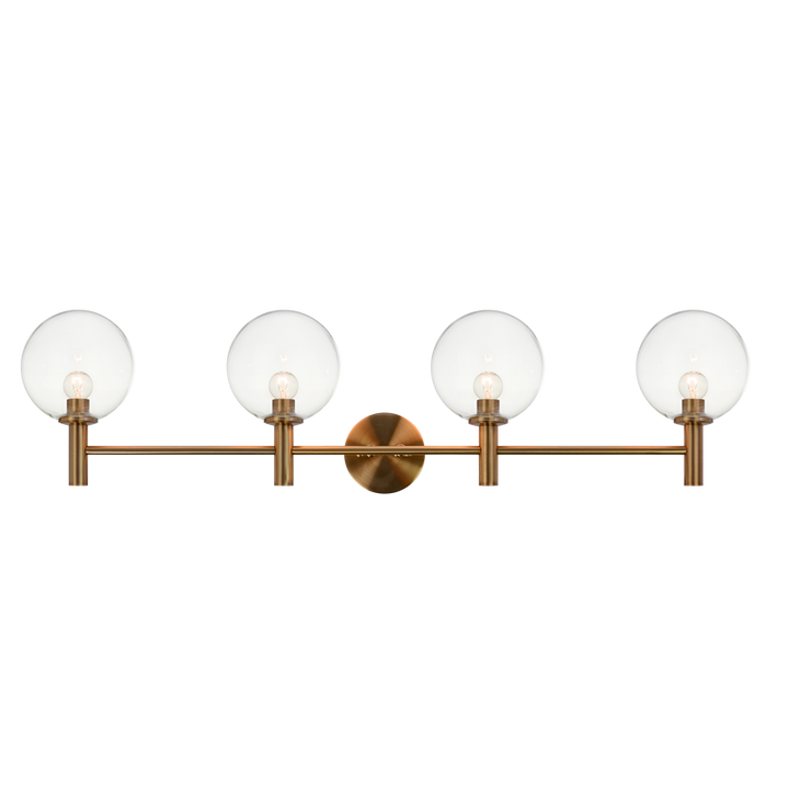 Steel Frame with Glass Globe Vanity Light