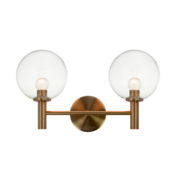 Steel Frame with Glass Globe Vanity Light
