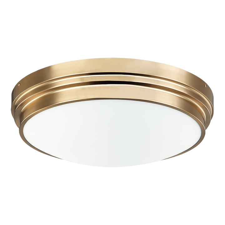 Fresh Colonial - Steel Frame with Acrylic Diffuser Flush Mount in Aged Gold Brass by Matteo Lighting
