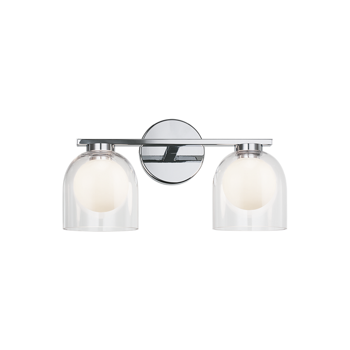 Steel Frame with Clear and Opal Glass Shade Vanity Light