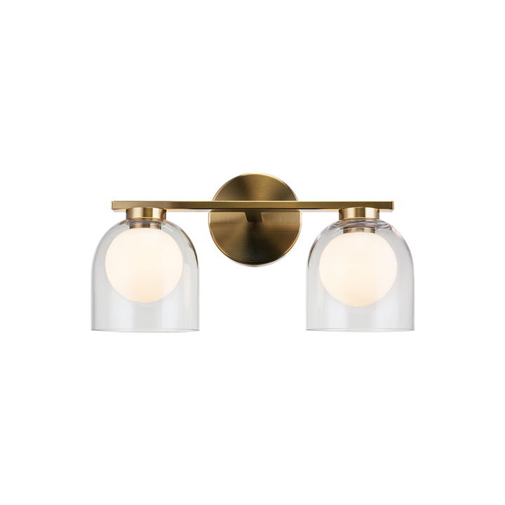 Steel Frame with Clear and Opal Glass Shade Vanity Light