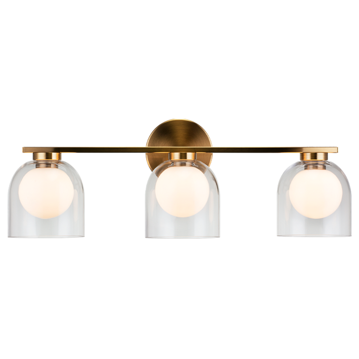 Steel Frame with Clear and Opal Glass Shade Vanity Light