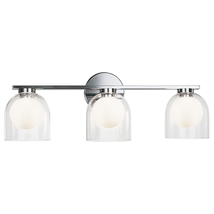 Steel Frame with Clear and Opal Glass Shade Vanity Light