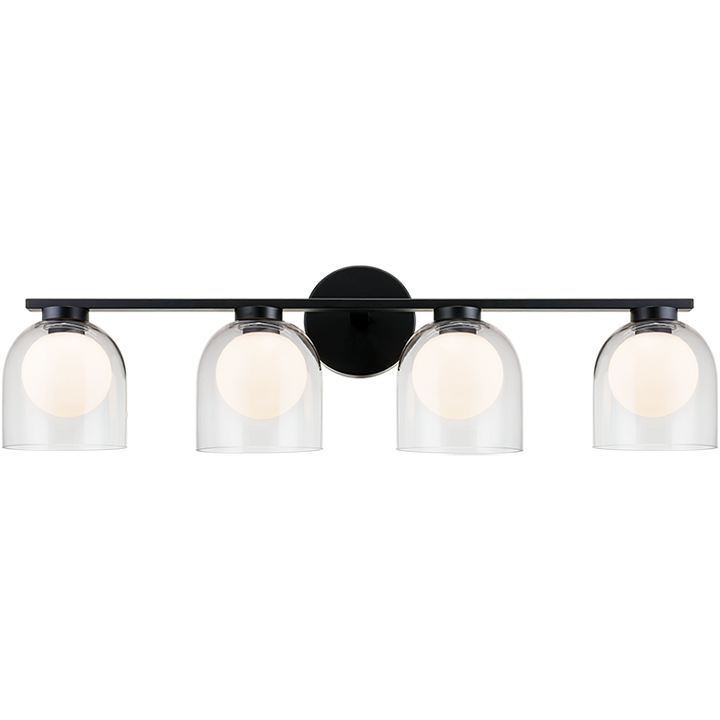 Steel Frame with Clear and Opal Glass Shade Vanity Light