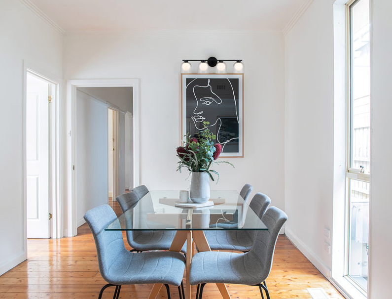 Steel Frame with Clear and Opal Glass Shade Vanity Light