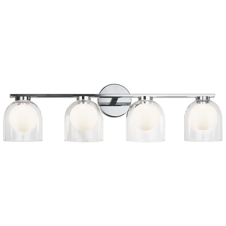 Steel Frame with Clear and Opal Glass Shade Vanity Light