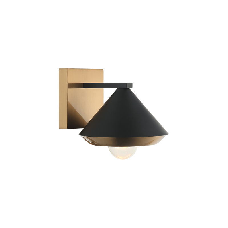 Steel Frame with Cone Shade Two Tone Wall Sconce