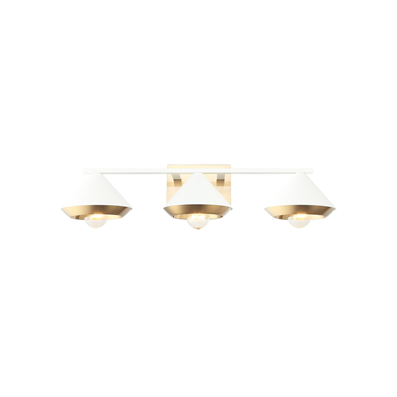 Steel Frame with Cone Shade Two Tone Vanity Light