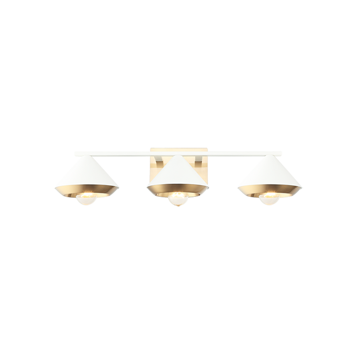 Steel Frame with Cone Shade Two Tone Vanity Light