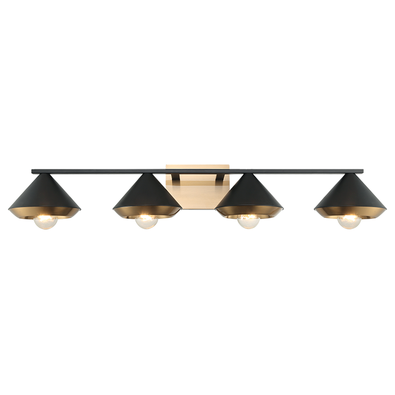 Steel Frame with Cone Shade Two Tone Vanity Light