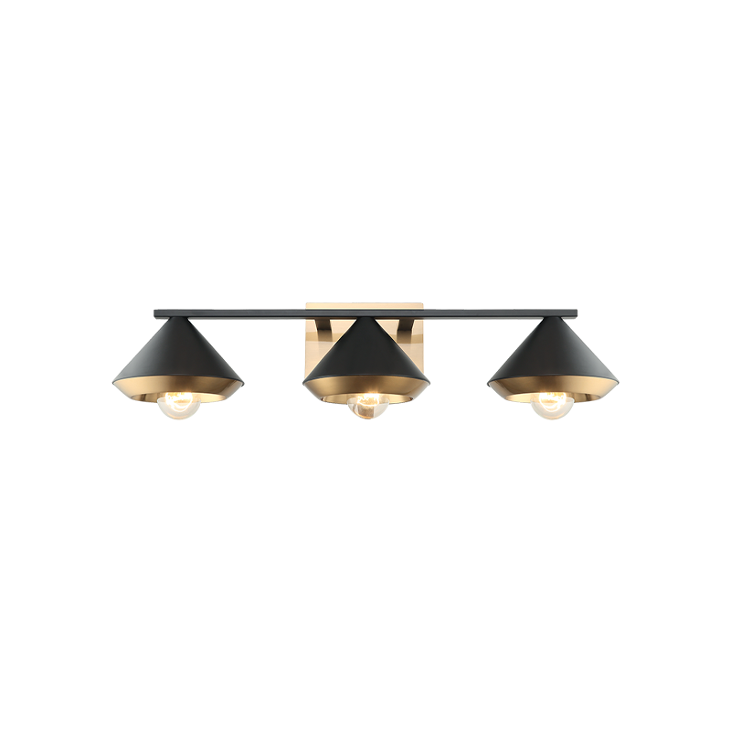 Steel Frame with Cone Shade Two Tone Vanity Light