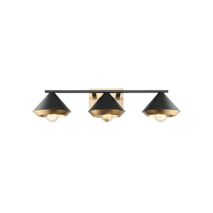 Steel Frame with Cone Shade Two Tone Vanity Light