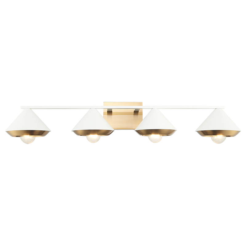Steel Frame with Cone Shade Two Tone Vanity Light