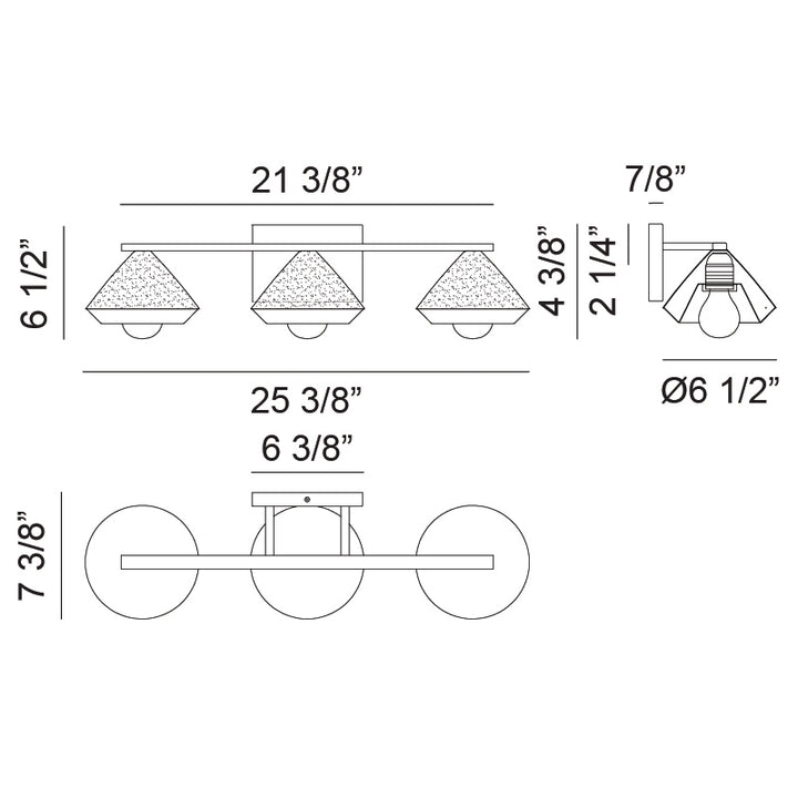 Steel Frame with Cone Shade Two Tone Vanity Light