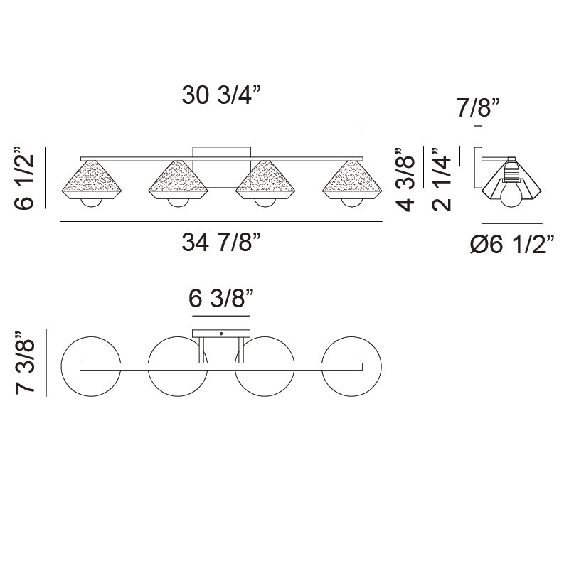 Steel Frame with Cone Shade Two Tone Vanity Light