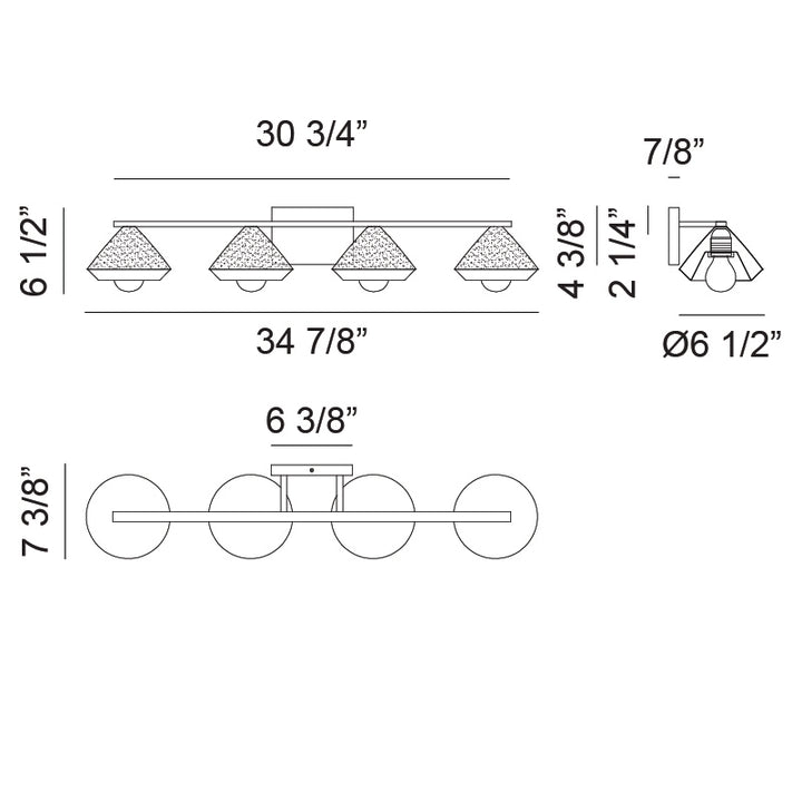 Steel Frame with Cone Shade Two Tone Vanity Light