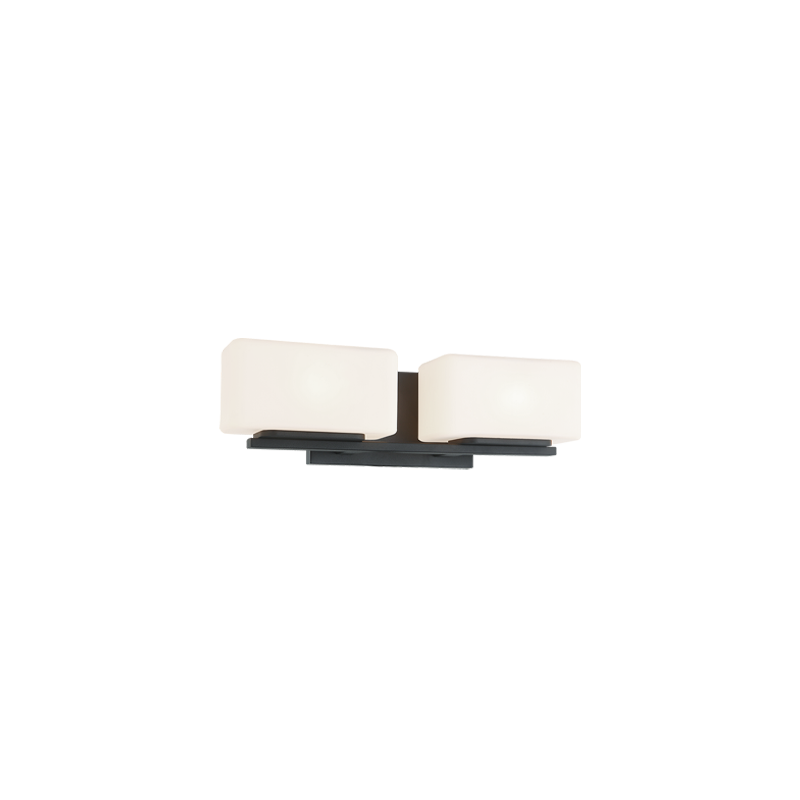 Steel Frame with White Glass Shade Vanity Light