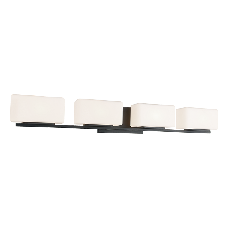 Steel Frame with White Glass Shade Vanity Light