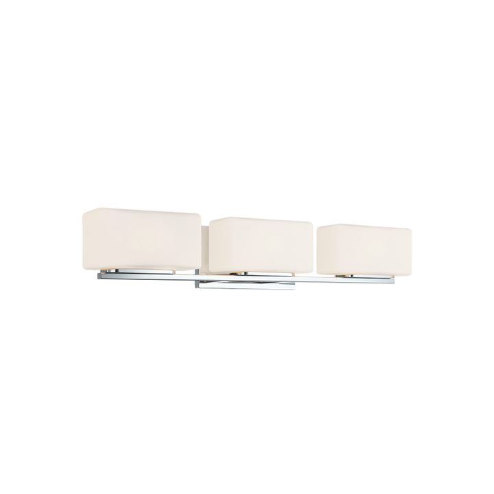 Steel Frame with White Glass Shade Vanity Light