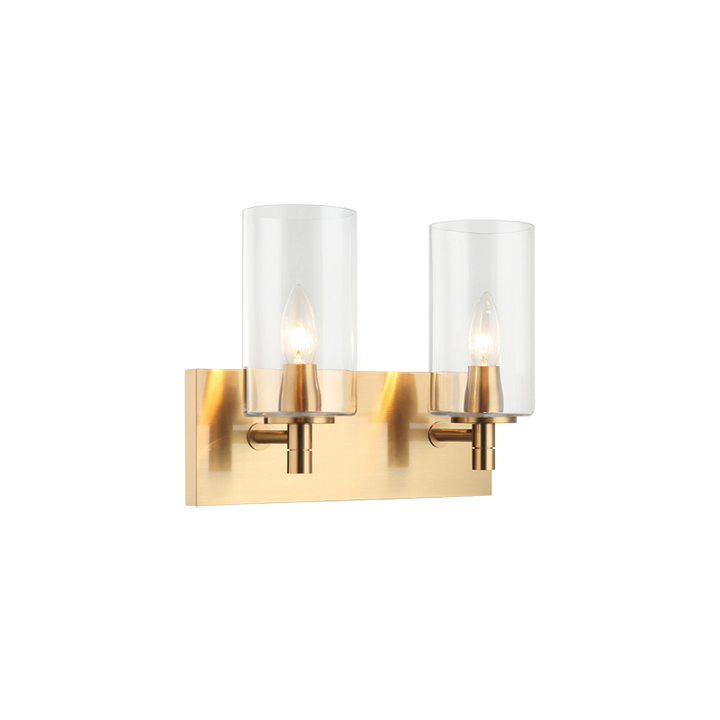 Steel Frame with Cylindrical Glass Shade Vanity Light