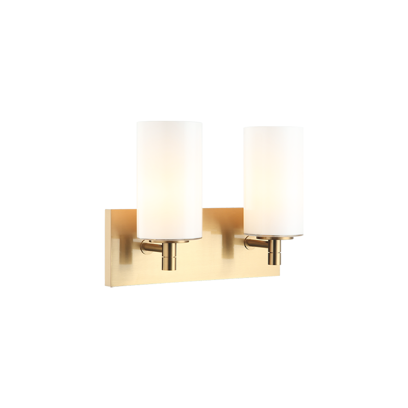 Steel Frame with Cylindrical Glass Shade Vanity Light