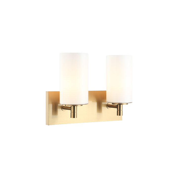 Steel Frame with Cylindrical Glass Shade Vanity Light
