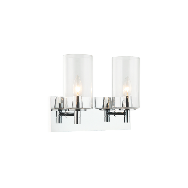 Steel Frame with Cylindrical Glass Shade Vanity Light