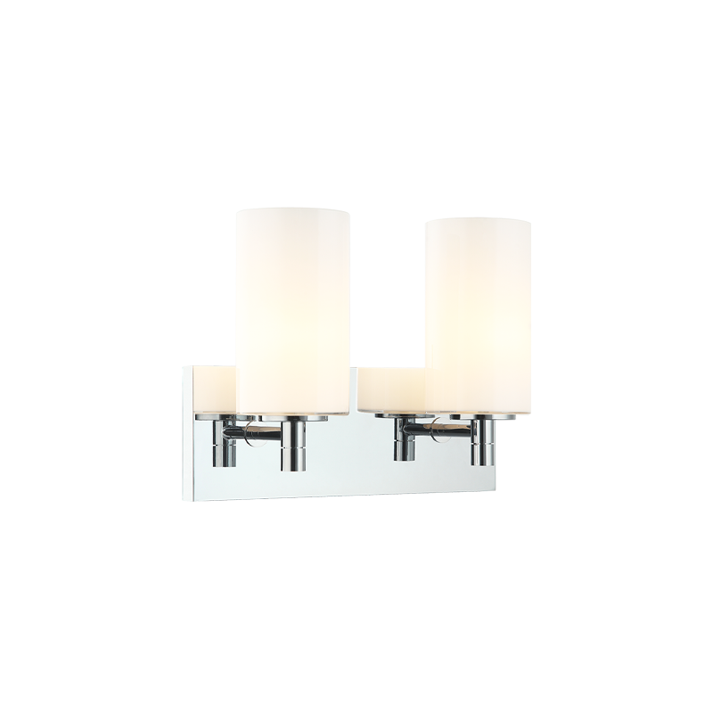 Steel Frame with Cylindrical Glass Shade Vanity Light